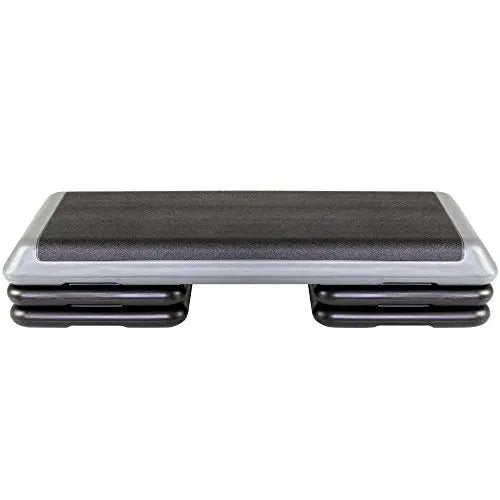 The Step Original Aerobic Stepper for Total Body Fitness, Health Club Size - Grey & Black Risers The Step