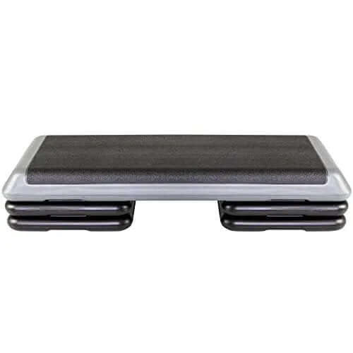 The Step Original Aerobic Stepper for Total Body Fitness, Health Club Size - Grey & Black Risers The Step