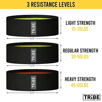 Tribe Lifting Fabric Resistance Bands Women and Men | Booty Workout Exercise Resistance Bands Loops for Legs and Butt Tribe Lifting