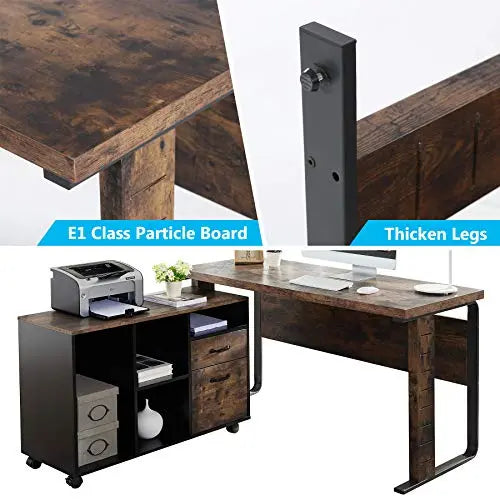 Tribesigns L-Shaped Desk | Corner Desk, 55" - Vintage Brown Tribesigns