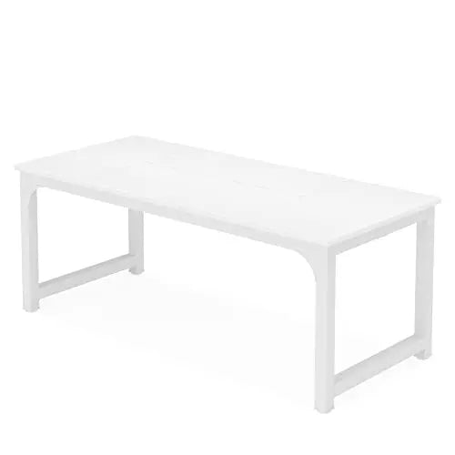 Tribesigns Modern Desk, 70" L | Large Office Desk - White Metal Frame Tribesigns