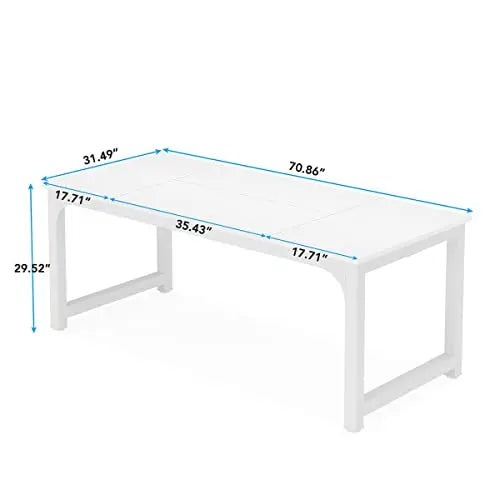 Tribesigns Modern Desk, 70" L | Large Office Desk - White Metal Frame Tribesigns