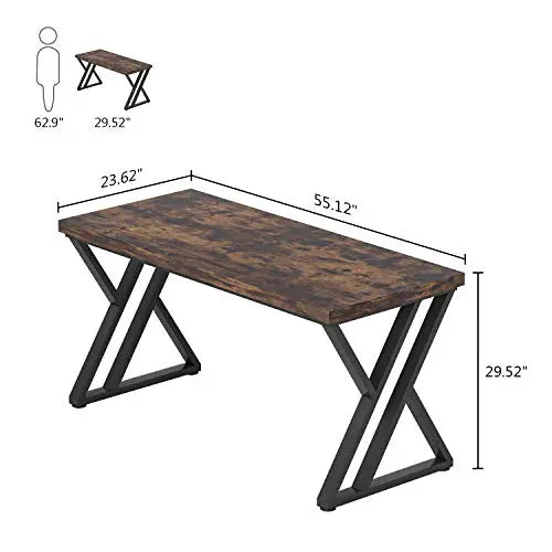 Tribesigns Office Desk | Heavy Duty Modern Desk, 55" - Rustic Brown Tribesigns