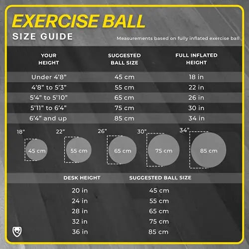 URBNFIT Exercise Ball - Anti-Burst Swiss Balance Yoga Ball w/ Quick Pump URBNFit