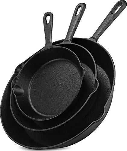 Utopia Kitchen Pre-Seasoned Cast Iron Skillet Set 3-Piece - 6 Inch, 8 Inch and 10 Inch Utopia Kitchen