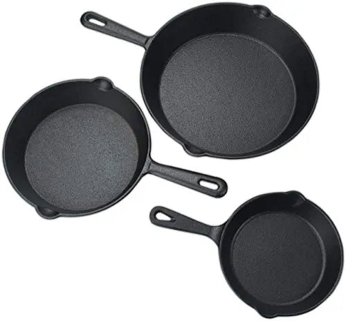 Utopia Kitchen Pre-Seasoned Cast Iron Skillet Set 3-Piece - 6 Inch, 8 Inch and 10 Inch Utopia Kitchen