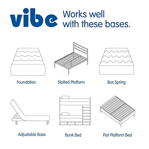 Vibe Quilted Gel Memory Foam Mattress, 12" - Innerspring Hybrid Pillow Top Vibe