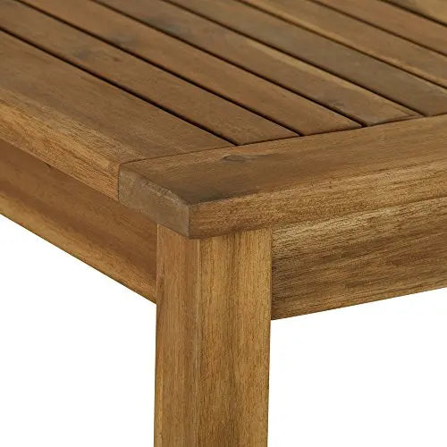 Walker Edison Dining Table | Dominica Contemporary Slatted Outdoor Table, 34" - Brown Walker Edison