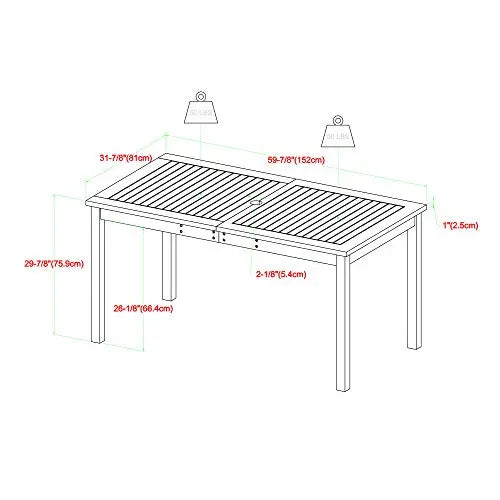 Walker Edison Dining Table | Dominica Contemporary Slatted Outdoor Table, 34" - Brown Walker Edison