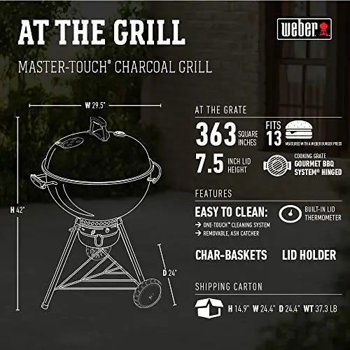 Weber 14516001 Master-Touch Charcoal Grill - Deep Ocean Blue Weber