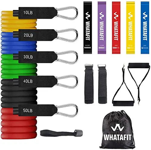 Whatafit 16-Piece Resistance Bands Set | Exercise Bands for Resistance Training - Set of 3 Whatafit