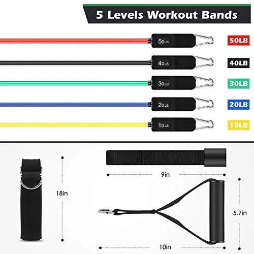 Whatafit 16-Piece Resistance Bands Set | Exercise Bands for Resistance Training - Set of 3 Whatafit