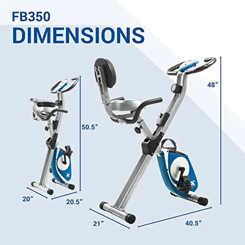 XTERRA Fitness FB350 Folding Exercise Bike - Silver/Blue XTERRA Fitness