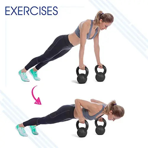 Yes4All Cast Iron Kettlebell Weight Sets  Weight Available: 5, 10, 15, 20, 25, 30 lbs - Black Yes4All