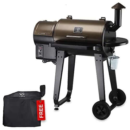 Z GRILLS Wood Pellet Grill & Smoker 6 in 1 BBQ Grill Temp Control - Bronze Z GRILLS