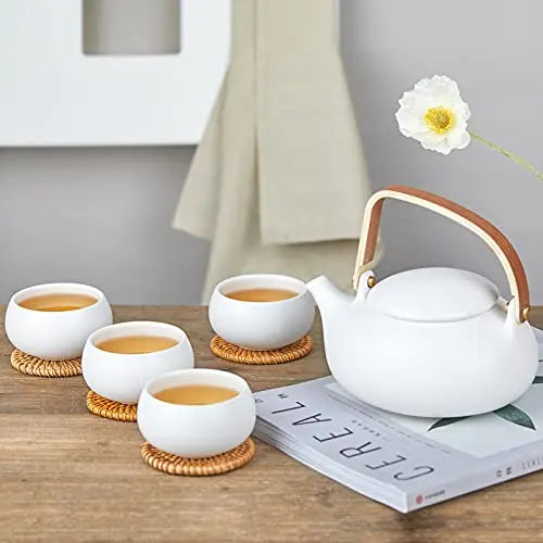 1pc Round Tea Pot, Tea Kettle, Electric Ceramic Stove, Tea Set