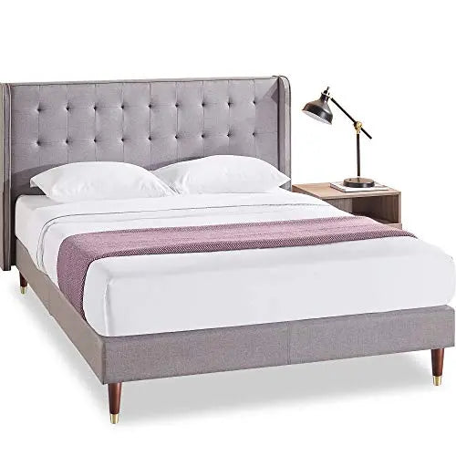 ZINUS Benton Tufted Upholstered Platform Bed Frame - Stone Grey Zinus