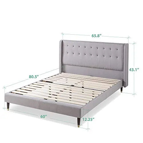 ZINUS Benton Tufted Upholstered Platform Bed Frame - Stone Grey Zinus