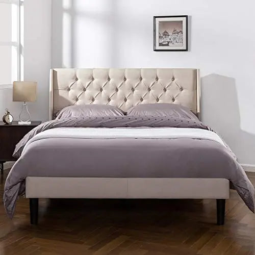 ZINUS Desmond Upholstered Platform Bed Frame - Taupe Zinus