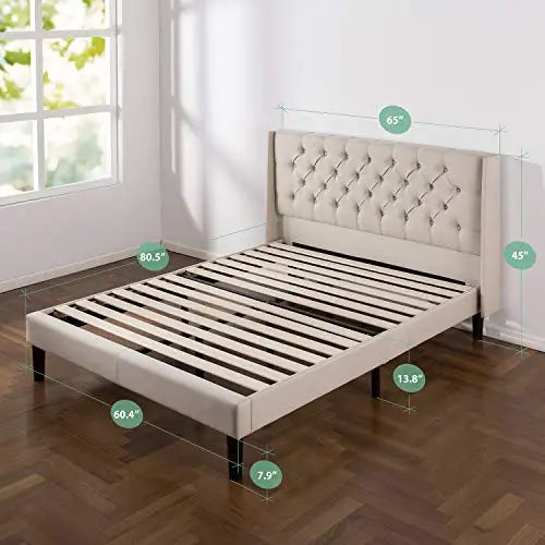 ZINUS Desmond Upholstered Platform Bed Frame - Taupe Zinus