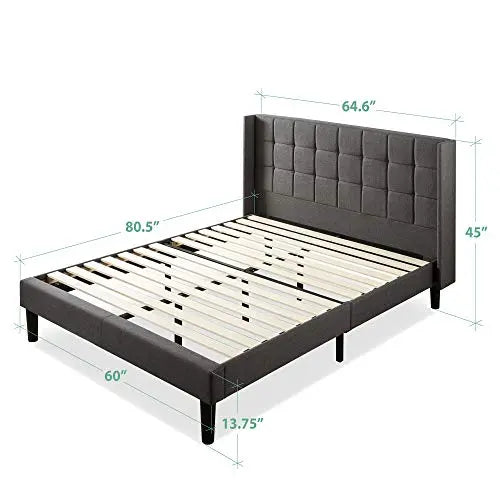 ZINUS Dori Upholstered Platform Bed Frame - Grey Zinus