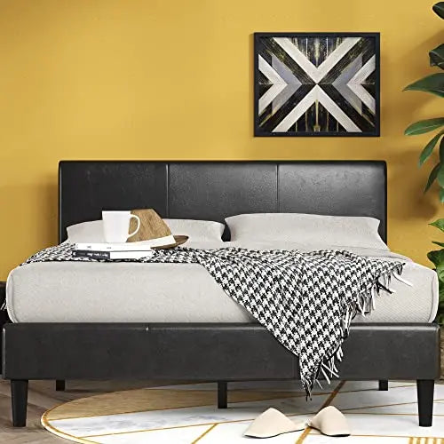 ZINUS Jade Faux Leather Upholstered Platform Bed Frame - Black Zinus