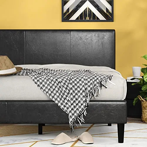 ZINUS Jade Faux Leather Upholstered Platform Bed Frame - Black Zinus
