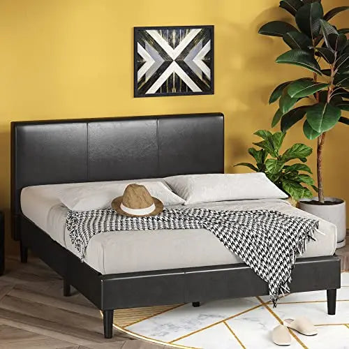 ZINUS Jade Faux Leather Upholstered Platform Bed Frame - Black Zinus