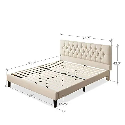 ZINUS Misty Upholstered Platform Bed Frame - Taupe Zinus