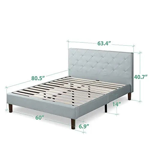 ZINUS Shalini Upholstered Platform Bed Frame - Sage Gray Zinus