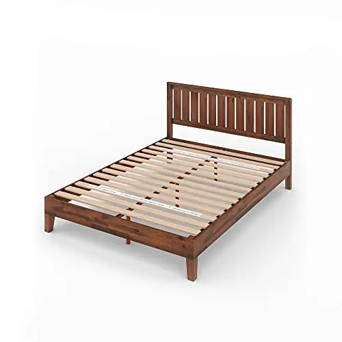 ZINUS Vivek Deluxe Wooden Platform Bed Frame - Antique Espresso Zinus