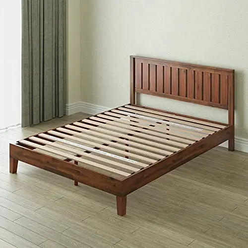 ZINUS Vivek Deluxe Wooden Platform Bed Frame - Antique Espresso Zinus