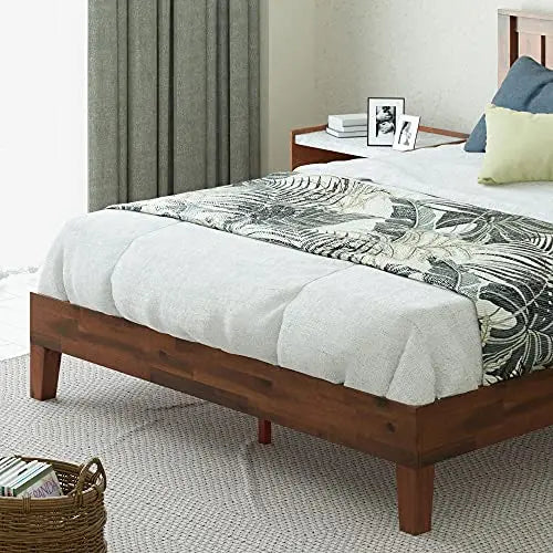 ZINUS Vivek Deluxe Wooden Platform Bed Frame - Antique Espresso Zinus