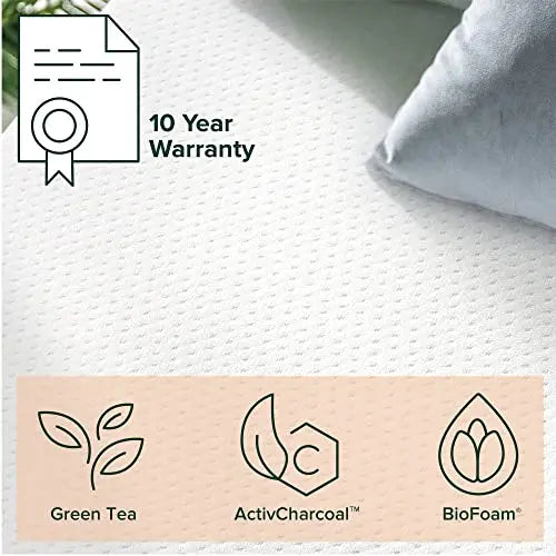 Zinus 12" Green Tea Memory Foam Mattress - White Zinus