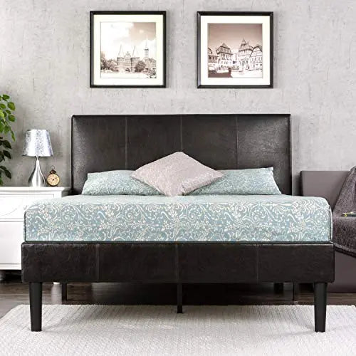 Zinus Gerard Faux Leather Upholstered Platform Bed Frame - Black Zinus