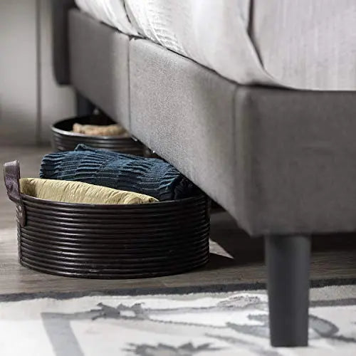 Zinus Platform Bed Frame | Dachelle Modern Upholstered Bed - Dark Gray Zinus